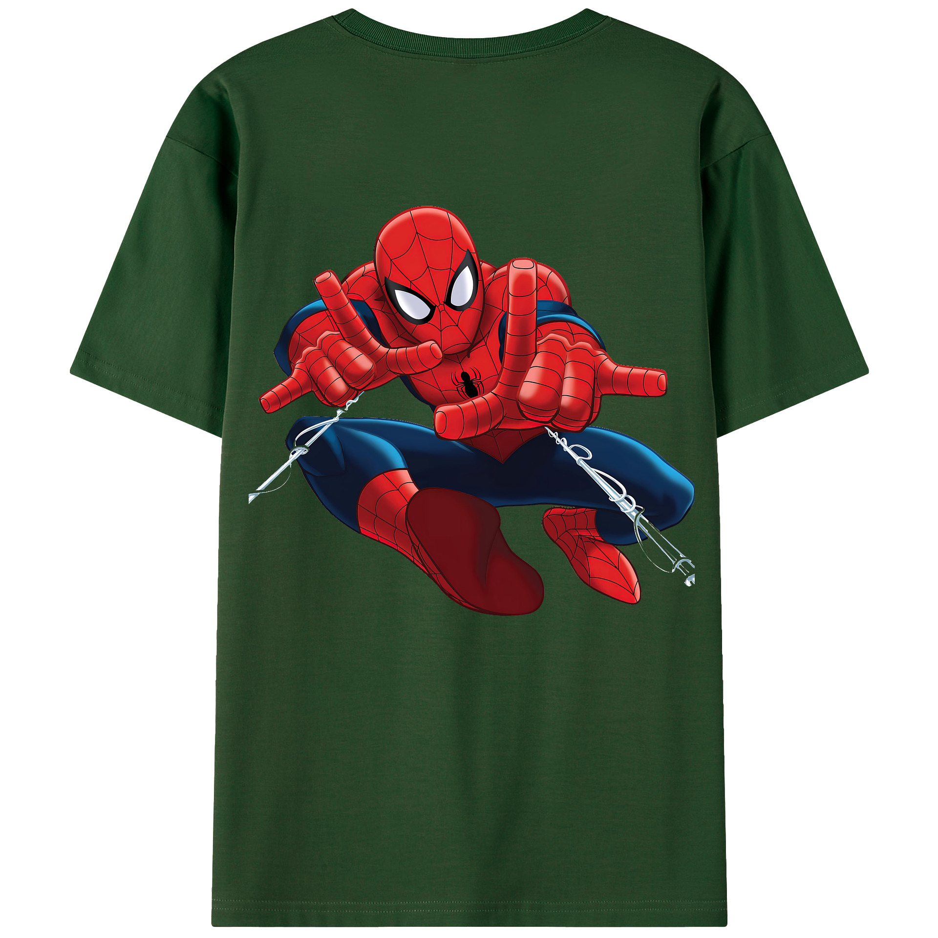 （画像用） Spider Man スパイダーマン 綿100％半袖Tシャツ（背面プリント）